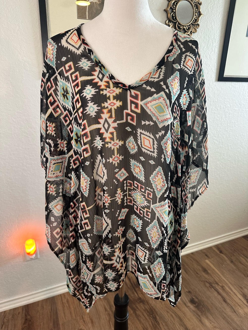 Aztec Sheer Southwest Bohemian Top